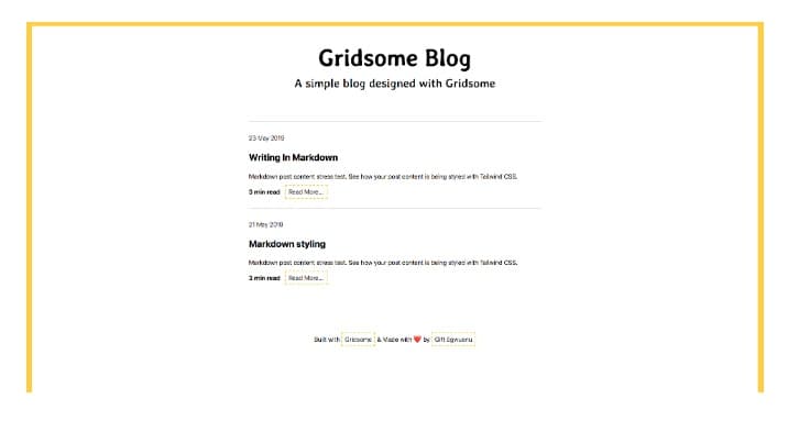 блог с Gridsome превью
